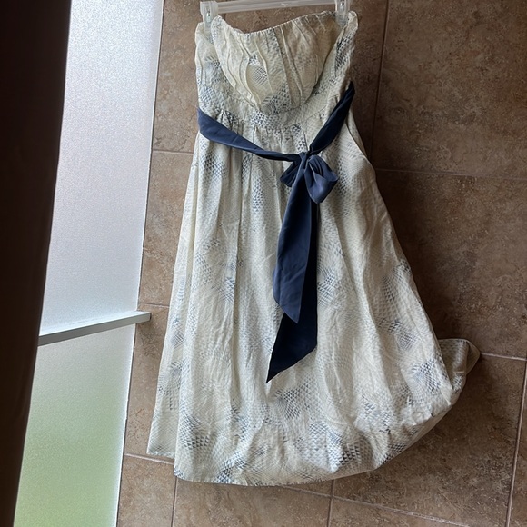 RARE Anthropologie Edme & Esyllte Fanning Triangles Strapless Dress POCKETS! 🥰 - Picture 6 of 15